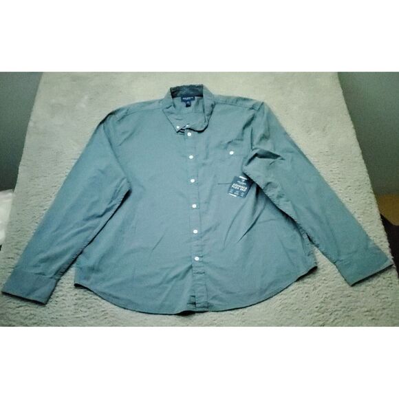 AriZona Jean Co Shirt Men 2XL Blue Stretch Advance Flex 360 Collared Button Down - Picture 1 of 7